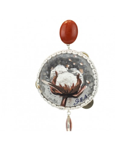 Orecchini tamburi con gossypium