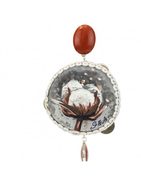 Orecchini tamburi con gossypium