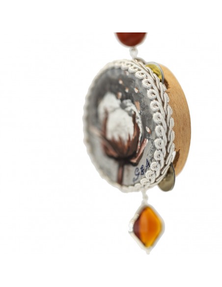 Orecchini tamburi con gossypium