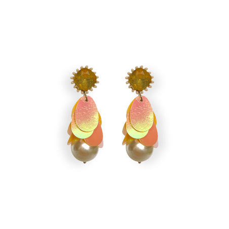 Orecchini con pesca con paillettes