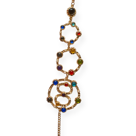 Collana a cerchi dorati multicor