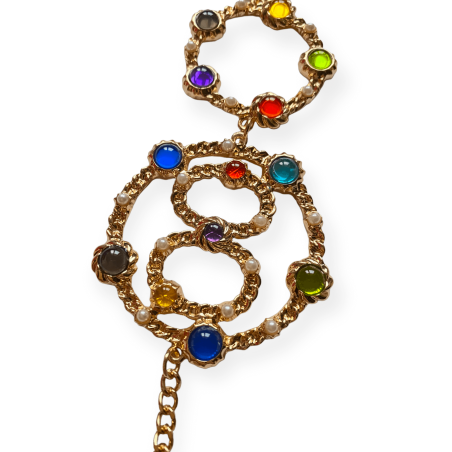 Collana a cerchi dorati multicor