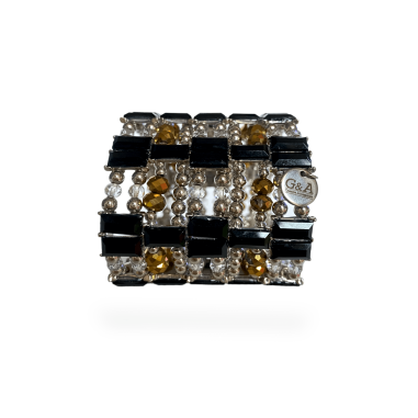 Bracciale a fascia con cristalli neri