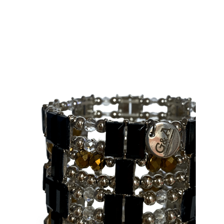 Bracciale a fascia con cristalli neri