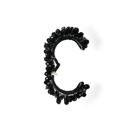 Bracciale nero con cristalli