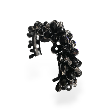 Bracciale nero con cristalli