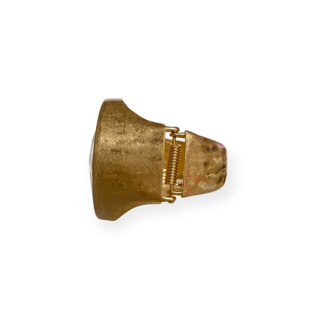 Bracciale rigido martellato dorato e crema