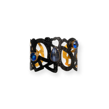 Bracciale in ottone nero con tanzanite