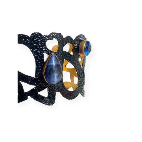 Bracciale in ottone nero con tanzanite