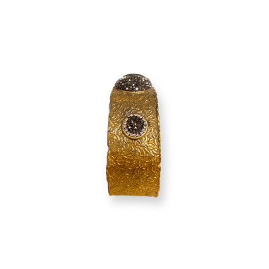 Bracciale rigido dorato con labradorite