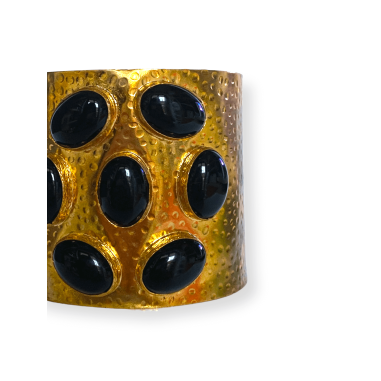 Bracciale in ottone con onice nero