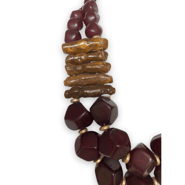 Collana doppio filo color vinaccio