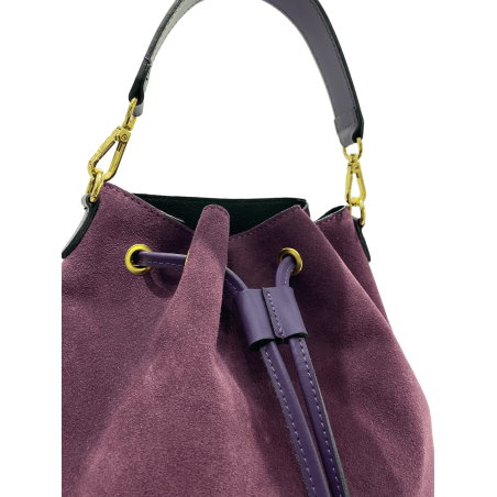 Secchiello in pelle viola