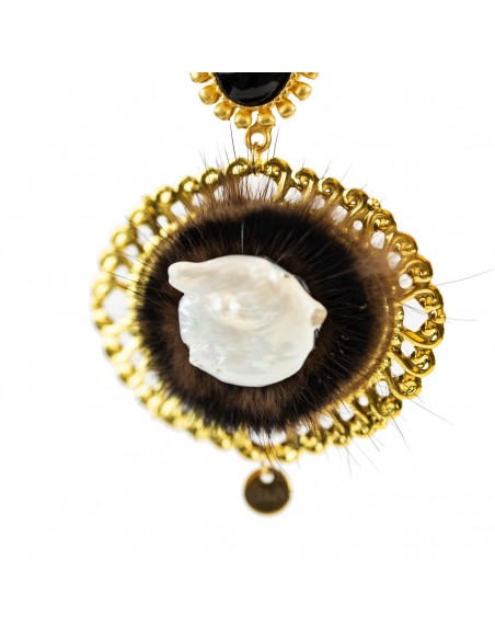 Orecchini in pelliccia di visone