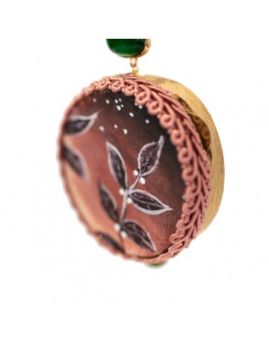 Orecchini tamburo con foglie autunnali