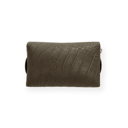 Borsetta coccodrillata tortora