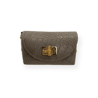 Borsetta coccodrillata tortora