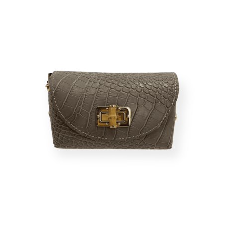 Borsetta coccodrillata tortora