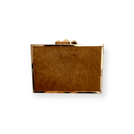 Clutch con doppia texure cammello