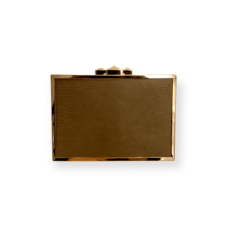 Clutch con doppia texure cammello