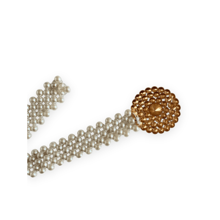 Cintura con perle e fibbia gioiello