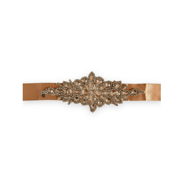 Cintura in tessuto oro rosa