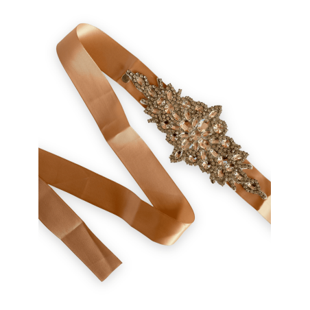 Cintura in tessuto oro rosa