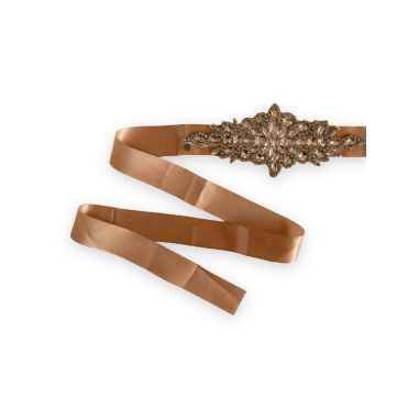 Cintura in tessuto oro rosa