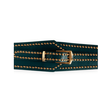 Cintura verde foresta con borchie