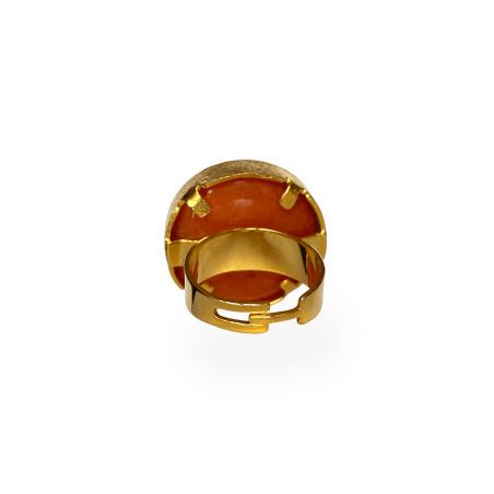 Anello in ottone e corniola arancio