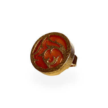Anello in ottone e corniola arancio