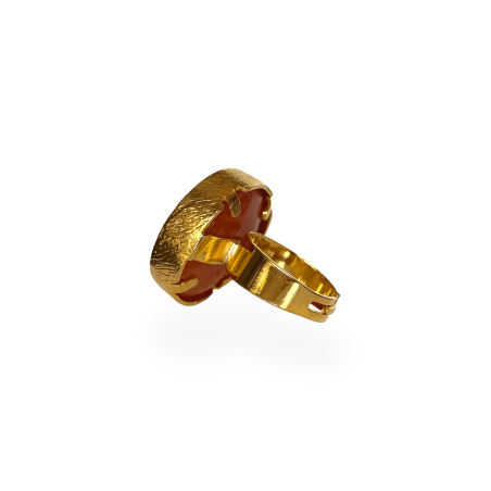 Anello in ottone e corniola arancio