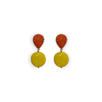 Orecchini bicolore giallo e...