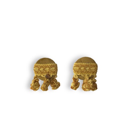 Orecchini color senape a bottone in velluto