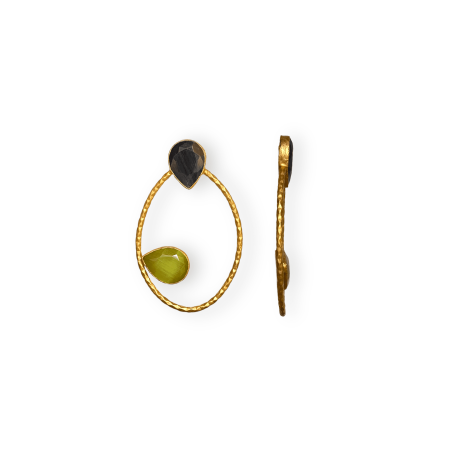 Orecchini rigidi ovali con pietre