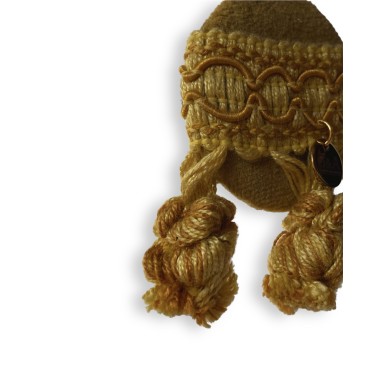 Orecchini color senape a bottone in...