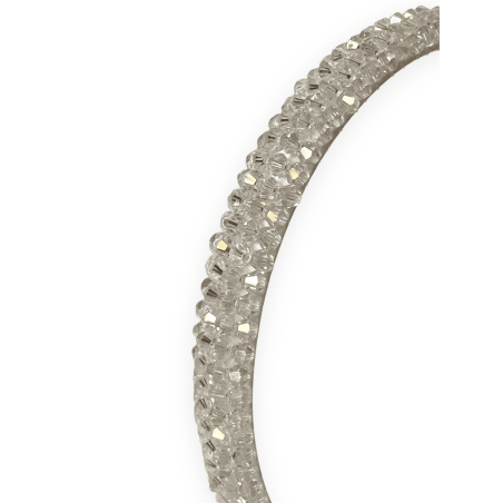 Cerchietto gioiello bianco con cristalli