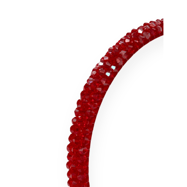 Cerchietto gioiello rosso con cristalli