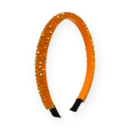 Cerchietto gioiello arancio con cristalli