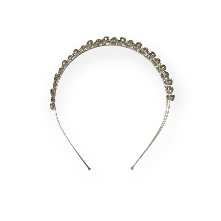 Doppio cerchietto gioiello con cristalli verdi