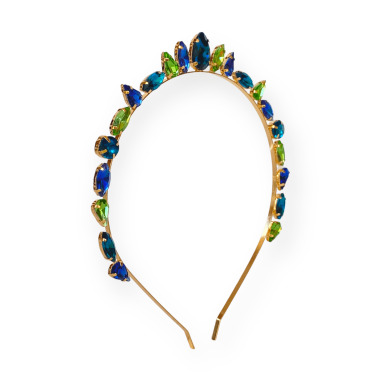 Cerchietto tiara tricolore con cristalli