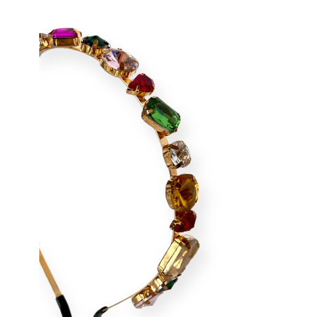 Cerchietto gioiello multicolor con cristalli