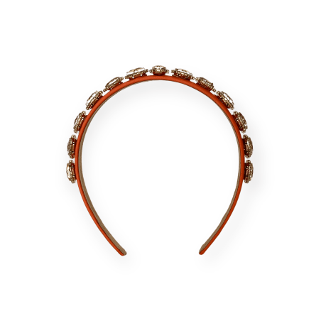 Cerchietto gioiello arancio corallo