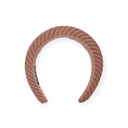 Cerchietto bombato in velluto a coste rosa