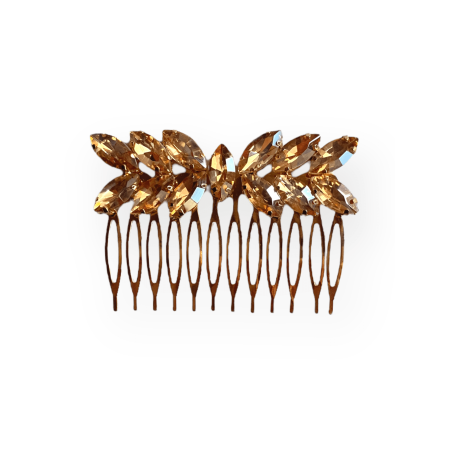 Pettinessa oro con pietre champagne