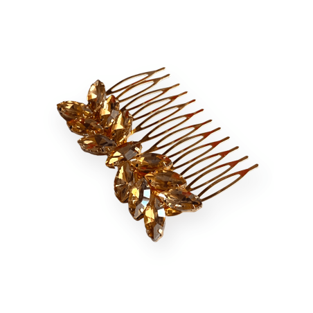 Pettinessa oro con pietre champagne
