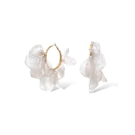 Orecchini a cerchio dorati con petali