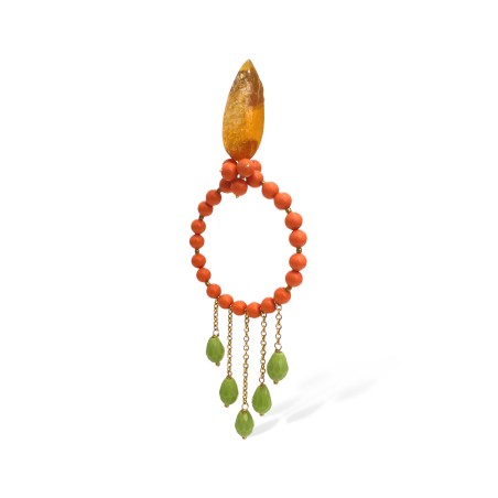 Orecchini salmone con cascate verdi