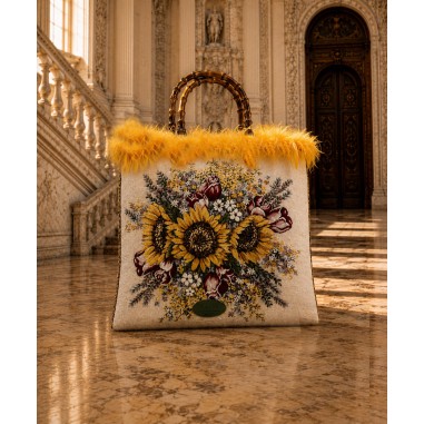 Borsa in tessuto con fantasia...