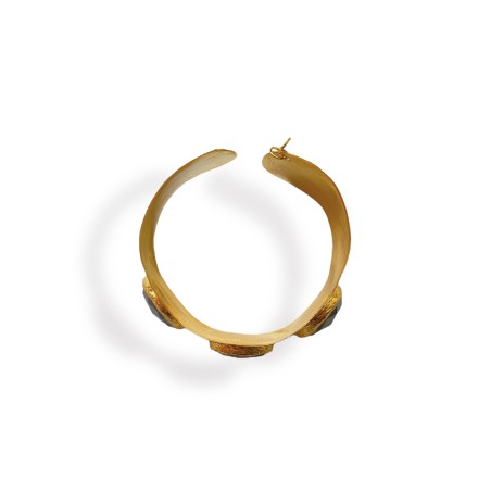 Bracciale in ottone con labradorite marrone